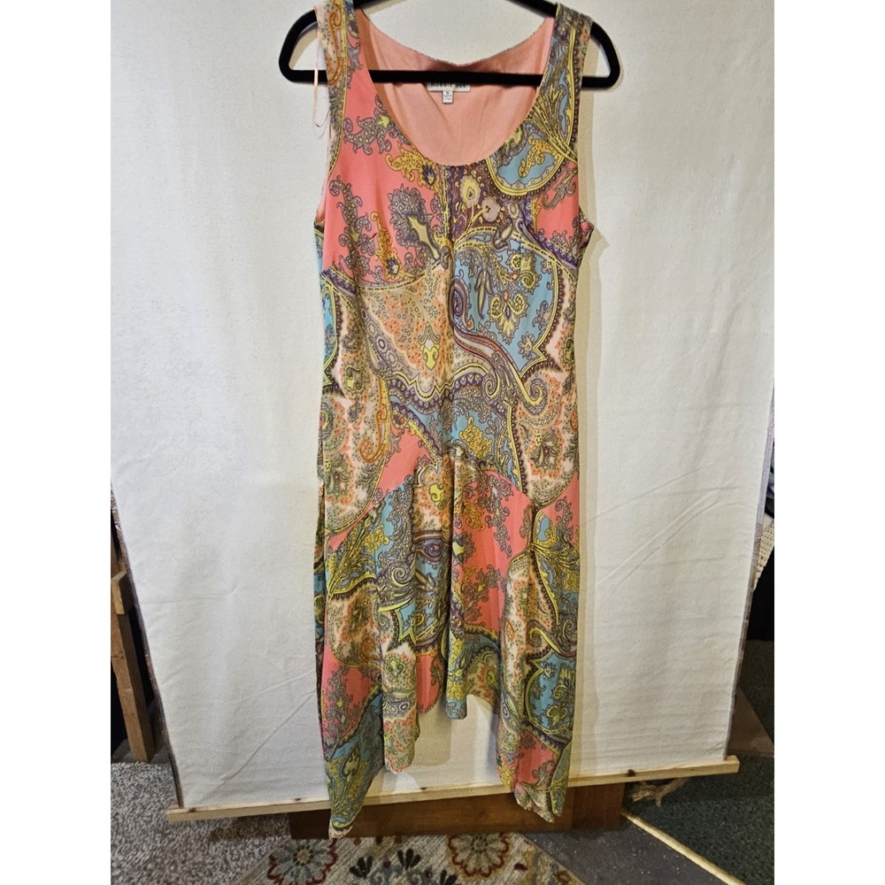 ROBBIE BEE Sleeveless Chiffon Handkerchief Hem Dress Multicolor Size 16